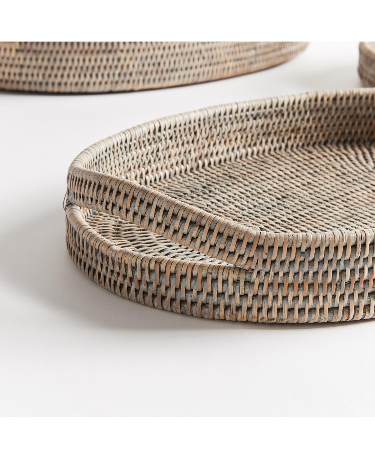 Burma Rattan Oval Serving Trays Set of 3