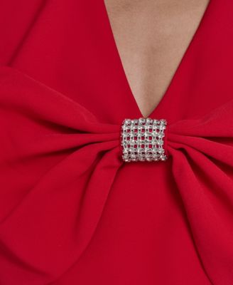 Women's V-Neck Bow Dress