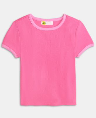 Little & Big Girls Rib Baby Tee