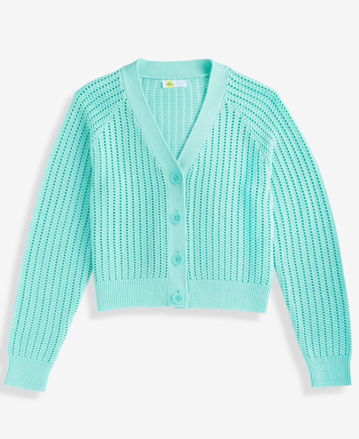 Epic Threads Little & Big Girls V-neck Button Cardigan, Exclusively At Macy's In Blue