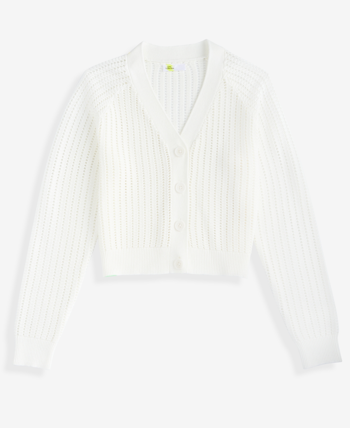 Epic Threads Little & Big Girls V-Neck Button Cardigan, Exclusively at Macy's