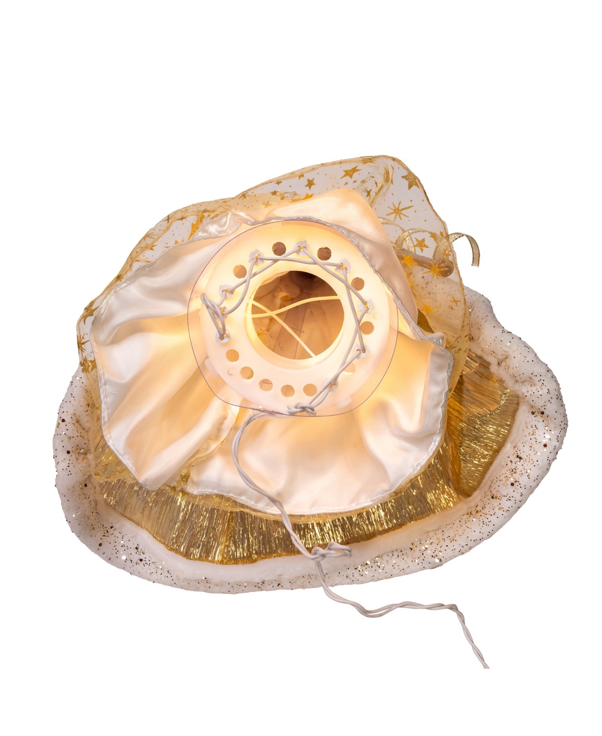 Kurt Adler 16-inch Ul 10-light Celestial Angel Tree Topper In Gold