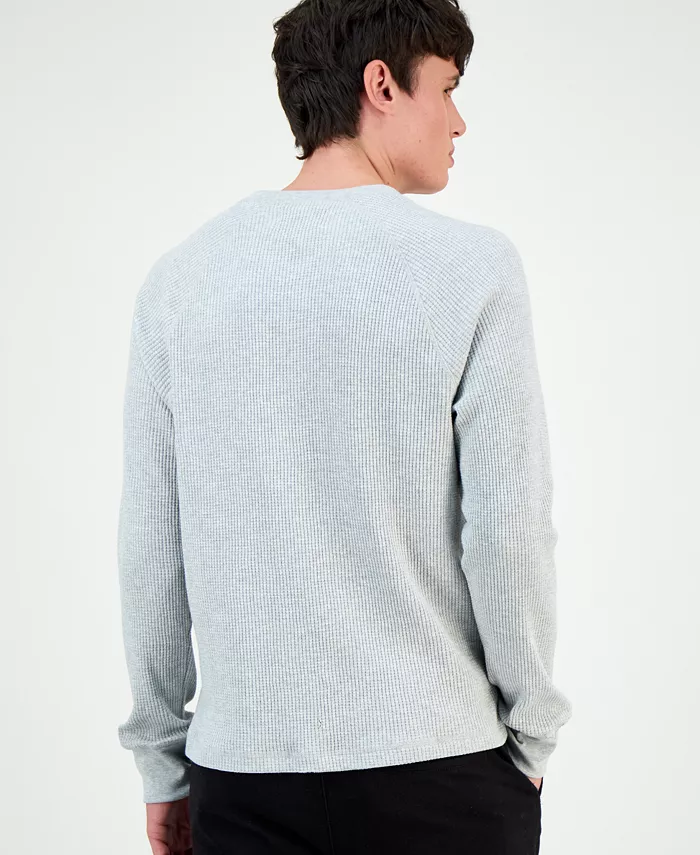 Men's Thermal Waffle-Knit Henley Shirt - thumbnail 7