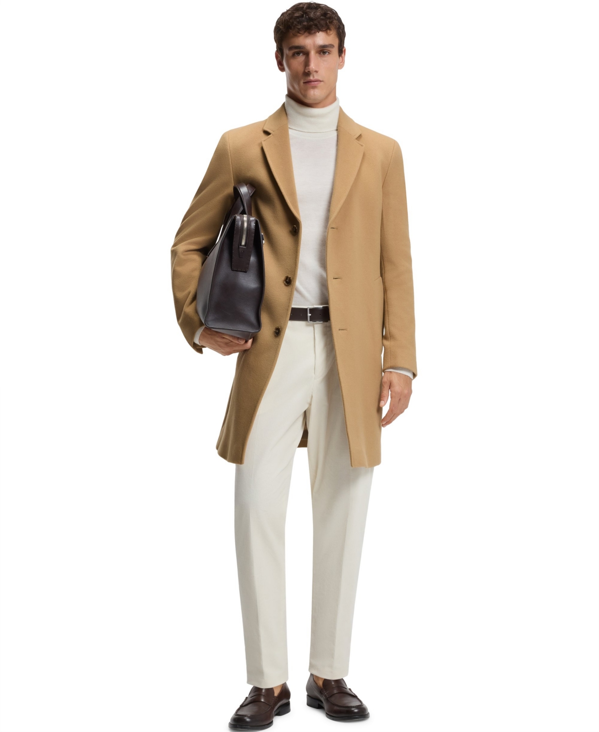Hugo Boss Boss By  Men's Wool Blend Formal Coat In Brown