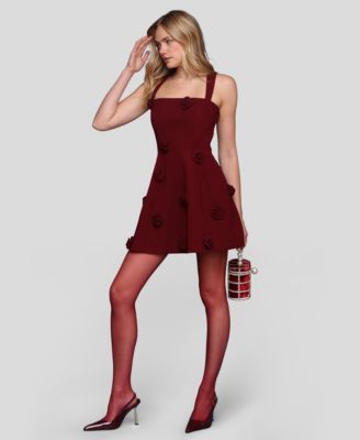Avec Les Filles - Women's Rosette Fit & Flare Mini Dress