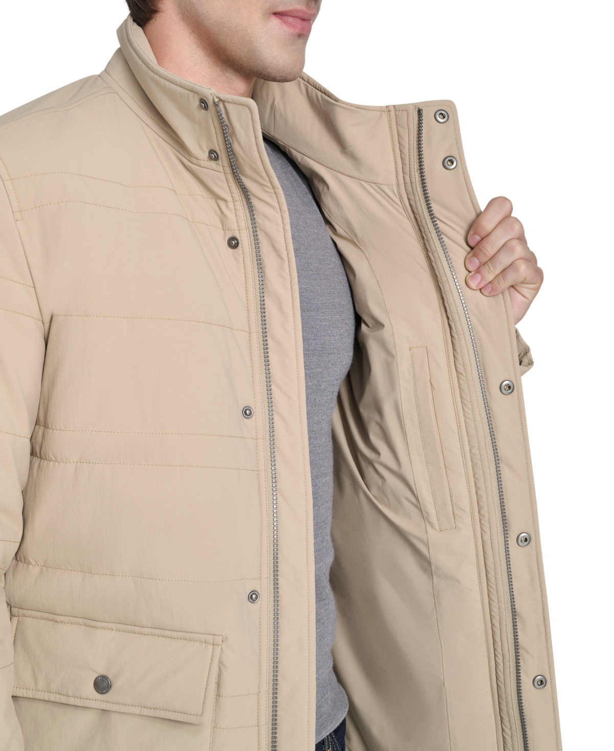Cole Haan Men's Stretch Quilted Jacket - Beige Size Xxl In Brown