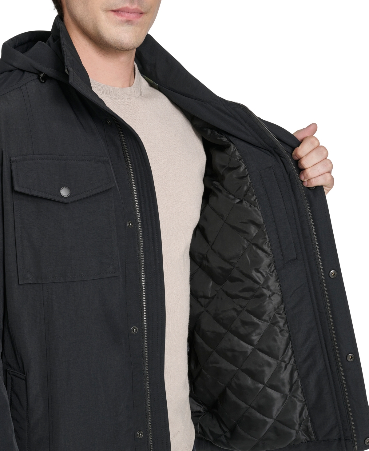 Cole Haan Men's Cotton-touch Nylon Field Jacket In Black