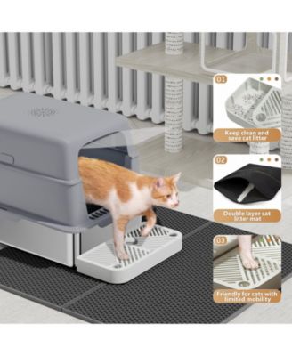 Extra Large 23.7 in. x 15.7 in. Stainless Steel Cat Litter Box with High Sided