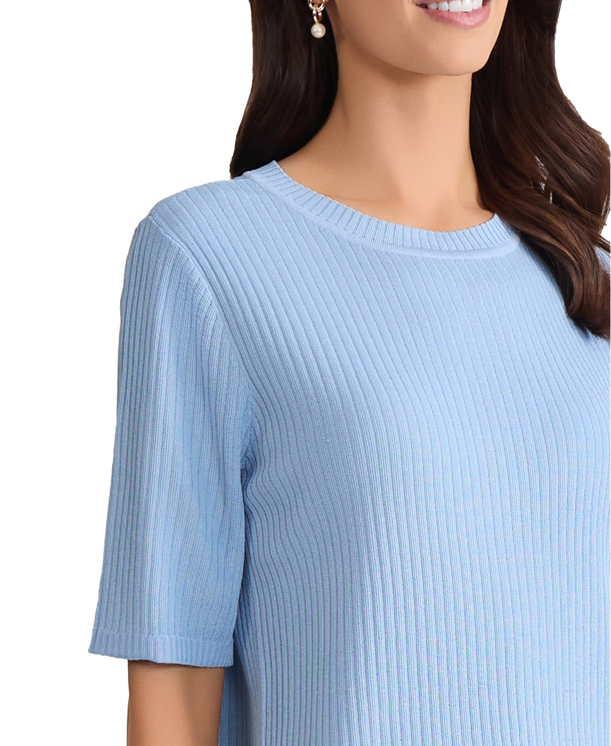 Jones New York Women's Sutton Crew Neck T-Shirt Sweater