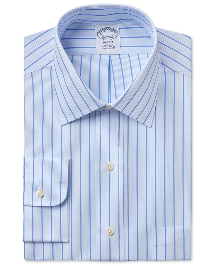 Brooks Brothers Men's Regent Classic-Fit Striped Dress Shirt - Macy's
