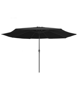 Garden Parasol Black Metal, Polyester Large Tiltable