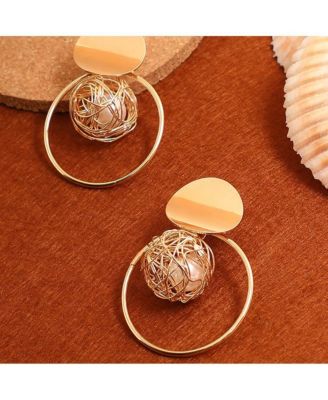 Women's Silver Metallic Drop Earrings