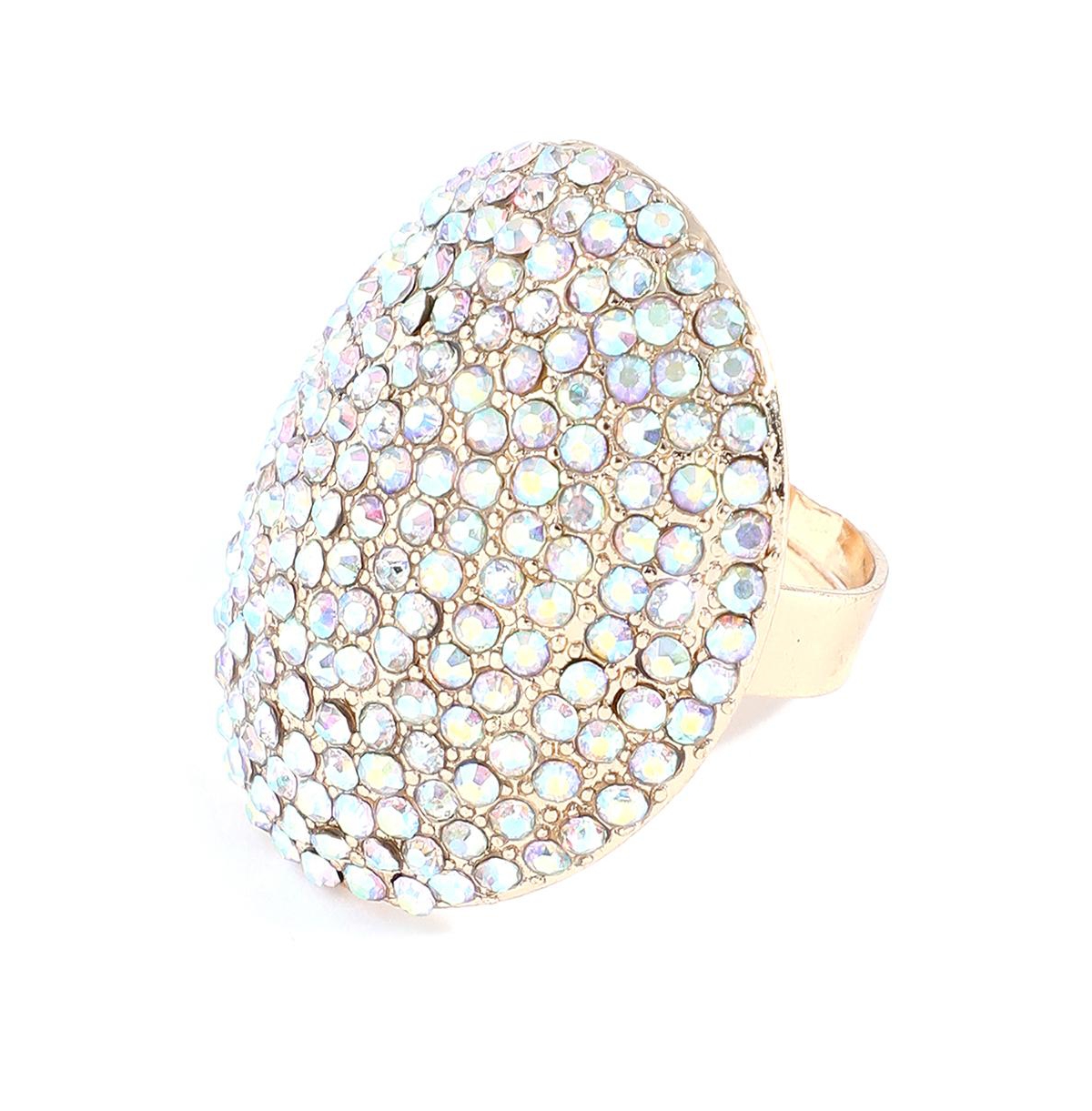 Sohi Women's Gold Plated Designer Stone Ring In Gold