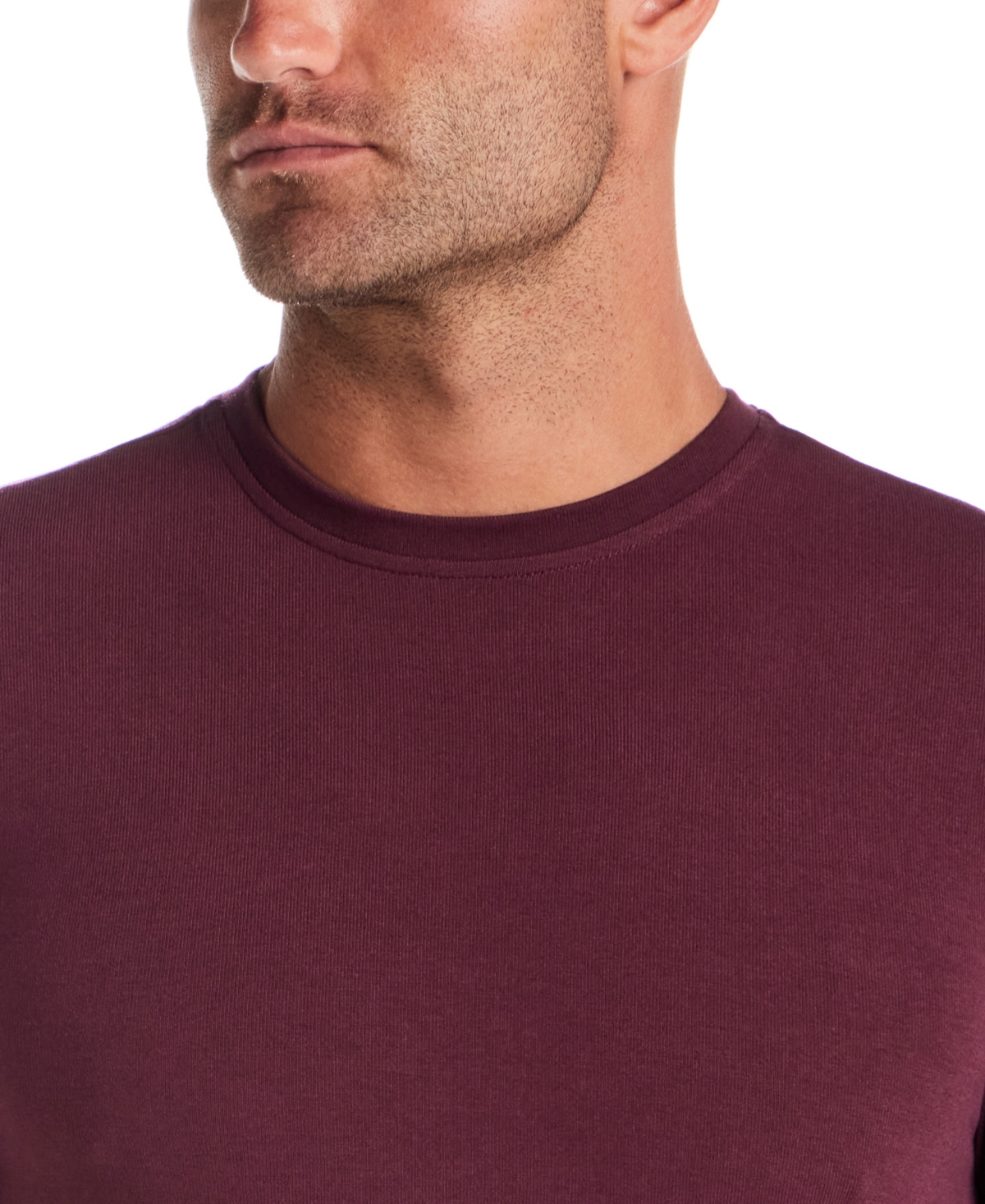 Vintage & Black Men's Long Sleeve Crewneck T-shirt In Burgundy