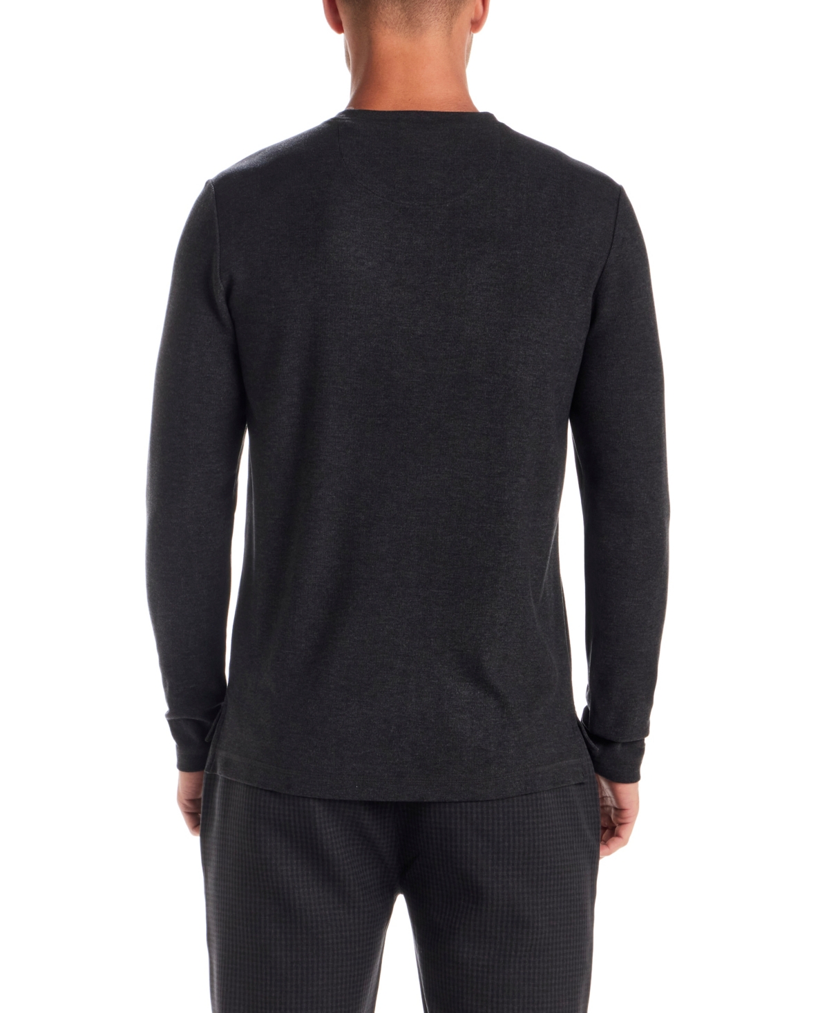 Vintage & Black Men's V-neck Long Sleeve Shirt In Black