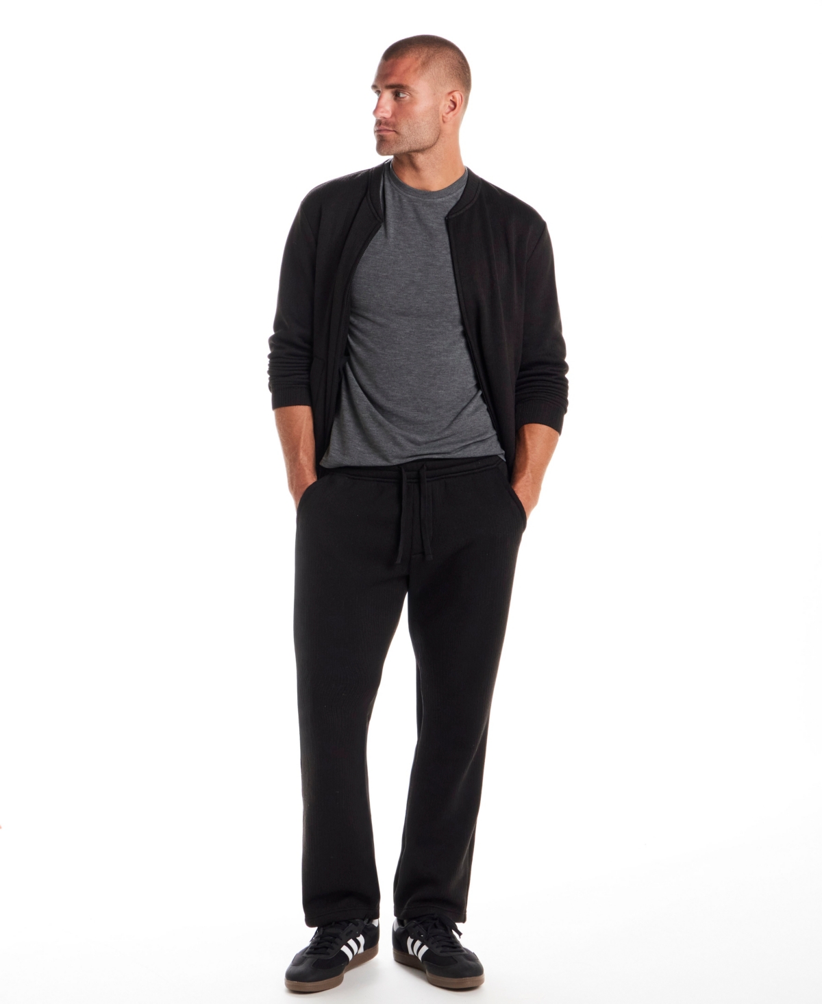 Vintage & Black Men's Ribbed Drawstring Pants