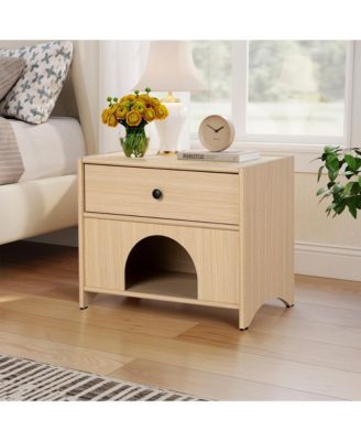 Storage Cabinet with Drawer Pet-Friendly Storage Side Table with Storage for Living Room Bedroom