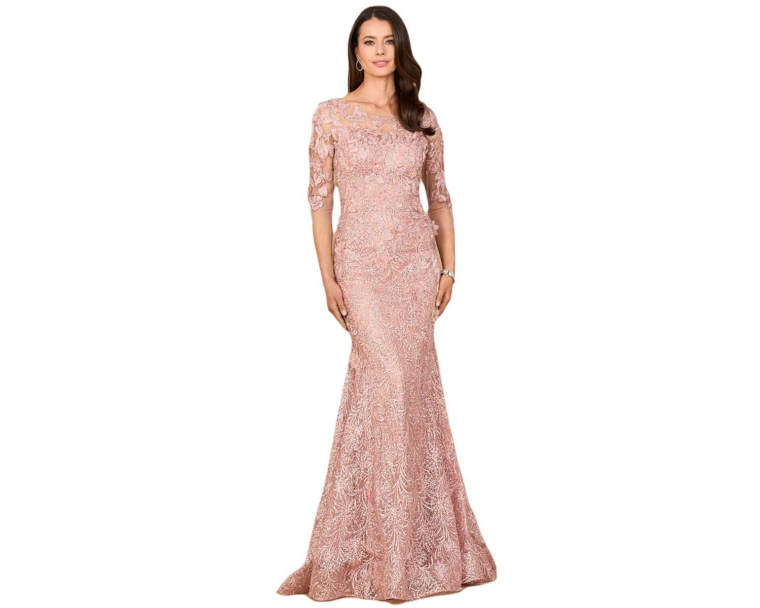 Women's Short Sleeve Lace Mermaid Gown