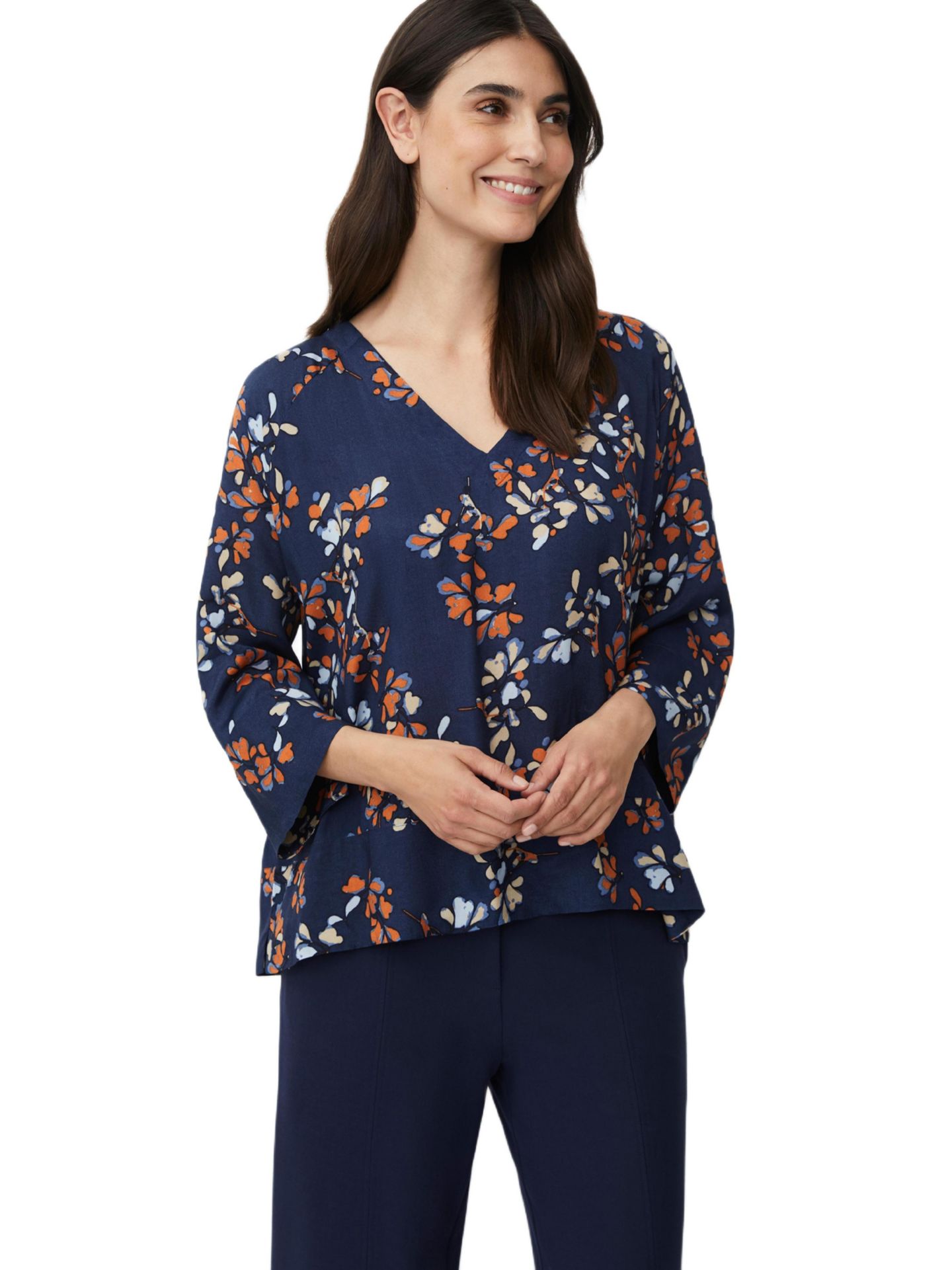Женский топ Masai Copenhagen MaBenika V-Neck 3/4 Sleeve, цвет: Autumnal — фото 1