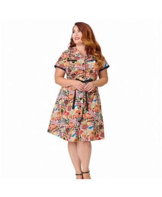 Plus Size 1960s Fit & Flare Dress