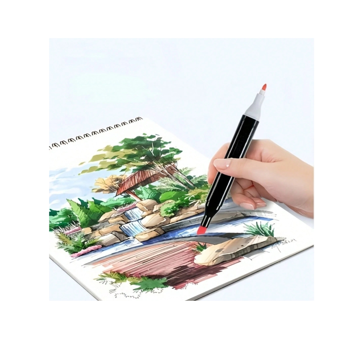 Htutwoo 60 Colors Dual Brush Tip Permanent Art Markers, Alcohol Markers, Coloring Marker, For Book Painting Card Making, Christmas Gift For Adults