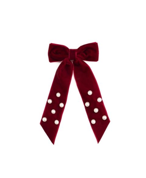 Аксессуары для волос Sweet Wink Ruby Red Velvet Coquette Bow Clip для девочек, цвет: Рубиновый красный
