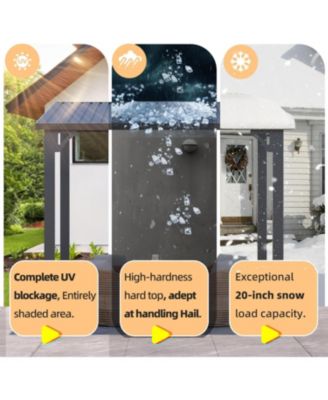 12' x 10' Hardtop Gazebo Outdoor Pergola Lean to Metal Pergolas