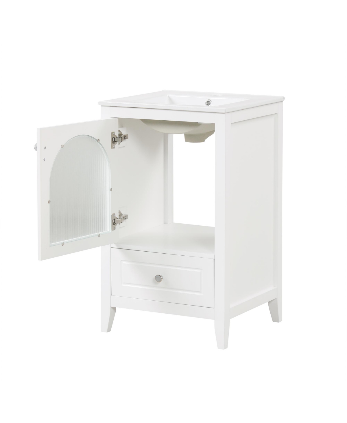 Casainc 20" Bathroom Vanity with Sink, Cabinet with Soft Closing Glass Door and One Drawer