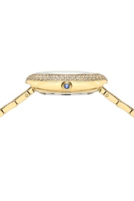 Women's Angelica Watch with Sunray Dial, Topaz Gemstones and Stainless Steel Bracelet 1344BANS