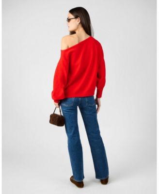 Women's Off The Shoulder Balloon Sleeve Sweater
