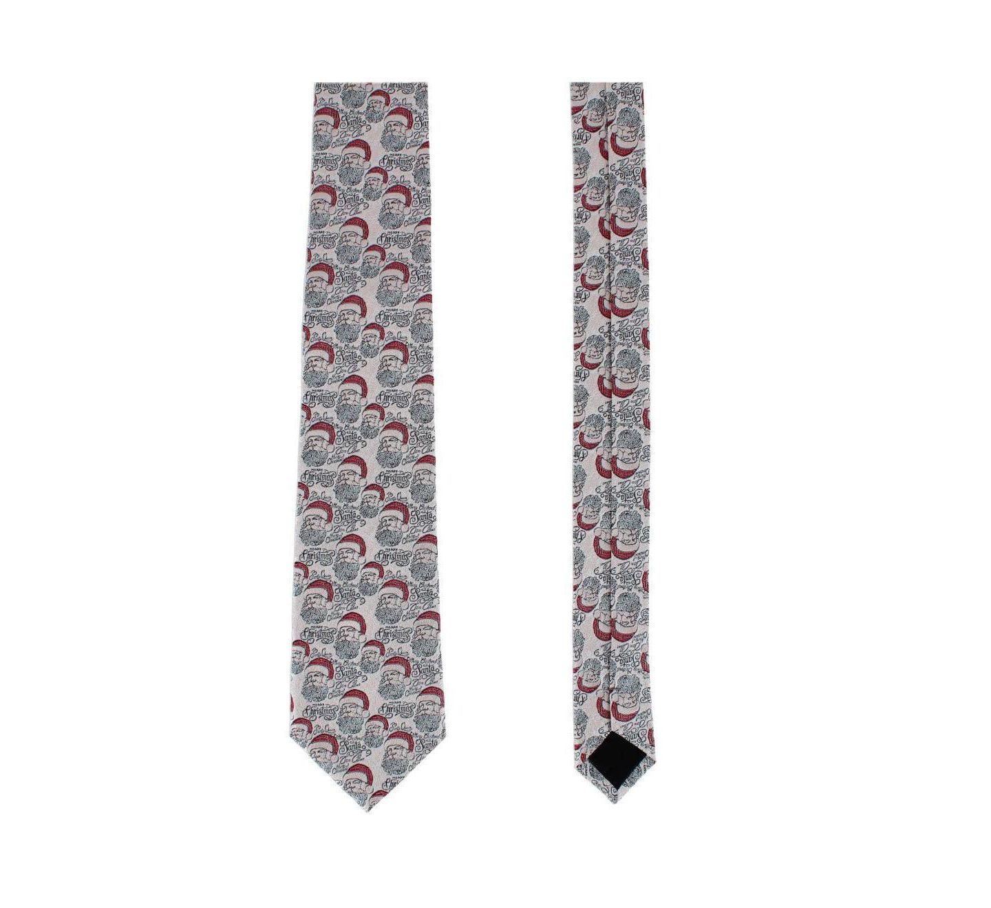 Мужской галстук TRAFALGAR Santa Claus Is Watching Silk Novelty Necktie, цвет: Кремовый — фото 1