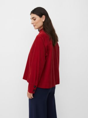 Women's Long Sleeve Collared Velvet Shirt