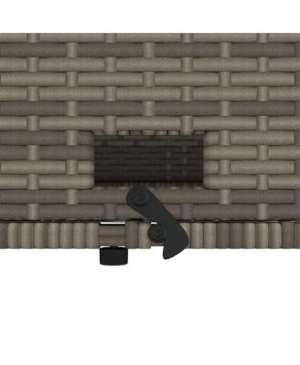 Patio Sofa Grey and Navy Blue PE rattan and powder-coated steel