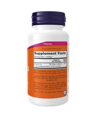 Vitamin D-3, 1000 IU, 180 Sofgels