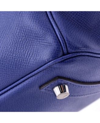 Birkin 30 Handbag Blue Epsom with Palladium Hardware