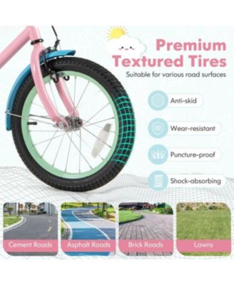 16 Inch Kids Bike with Adjustable Handlebar and Saddle, Pink