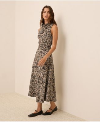 Women's Fit & Flare Cowl Neck Dress