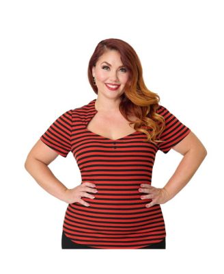 Plus Size Pentagon Collar Knit Top