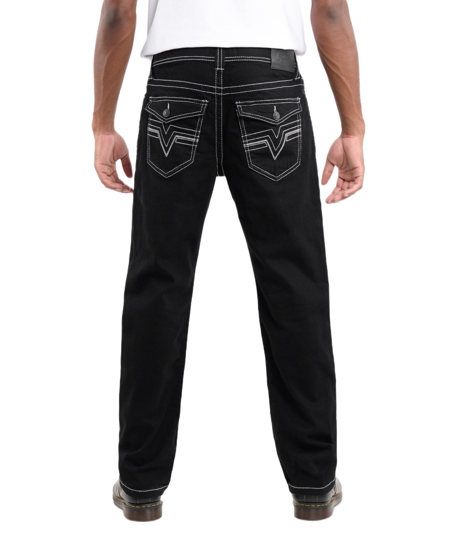 Мужские джинсы CULTURA Saddle Stitch Roman Fit Denim Jeans, цвет: Чёрный — фото 2