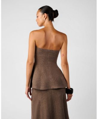 Women's Strapless Peplum Top