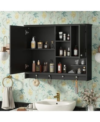 36'' Wall Mounted Medicine Cabinet with Mirror Door & Adjustable Shelf for Bathroom