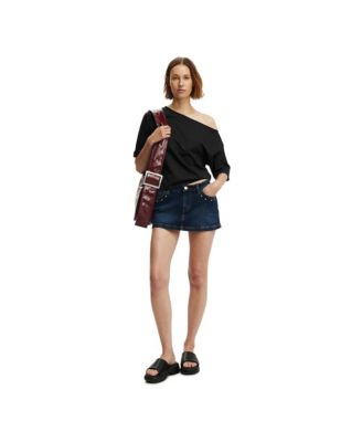 Women's Micro Low Denim Skirt