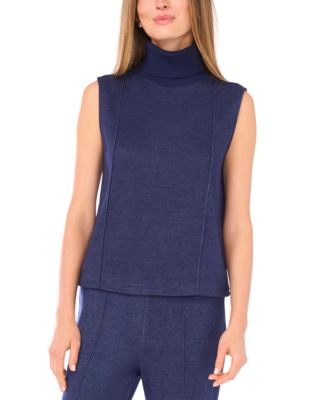 Women's Knit Turtleneck Sleeveless Sweater
