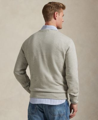 Men's Long-Sleeve Polo Bear Fleece Sweatshirt