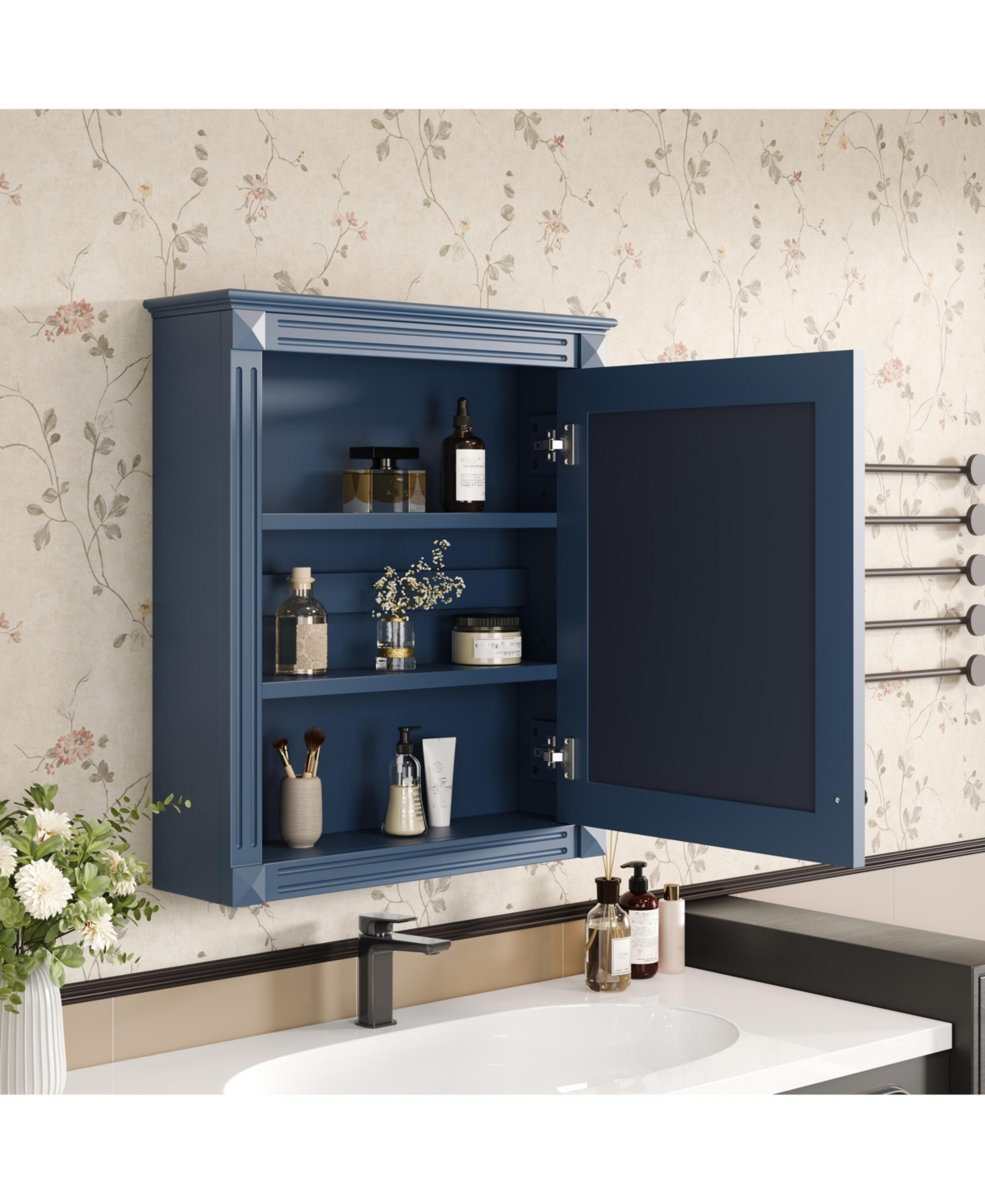 Casainc 24'' x 27'' Wall Mounted Bathroom Cabinet with Mirror & Adjustable Shelf