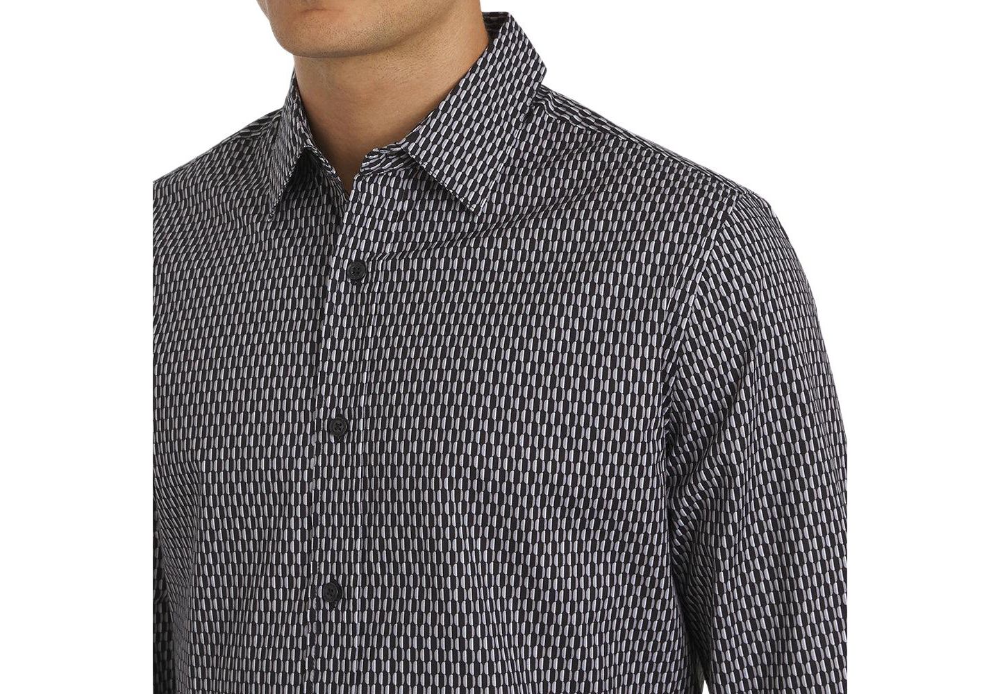 Мужская рубашка DKNY Chancey Stretch Cotton Poplin, цвет: Чёрный — фото 3