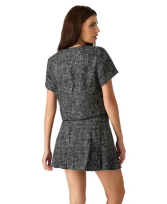 Women's Aralynn Sequin Tweed Short Sleeve Top