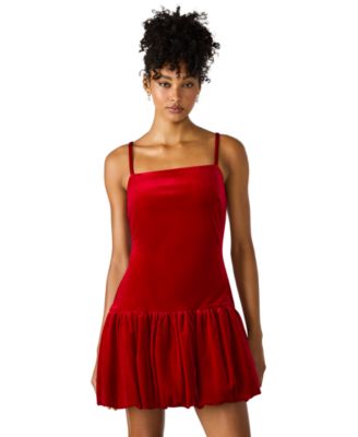 Women's Giovanna Velvet Bubble-Hem Mini Dress