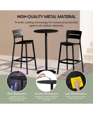 41.25" Adjustable Metal Round Bar Height Table