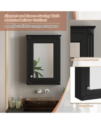 20'' Wall Mounted Bathroom Storage Cabinet with Mirror & Adjustable Shelf